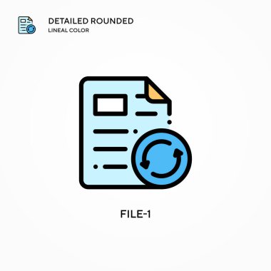 Dosya-1 vektör simgesi. Modern vektör illüstrasyon kavramları. Düzenlemesi ve kişiselleştirmesi kolay.