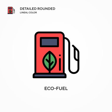 Eko-yakıt vektör ikonu. Modern vektör illüstrasyon kavramları. Düzenlemesi ve kişiselleştirmesi kolay.