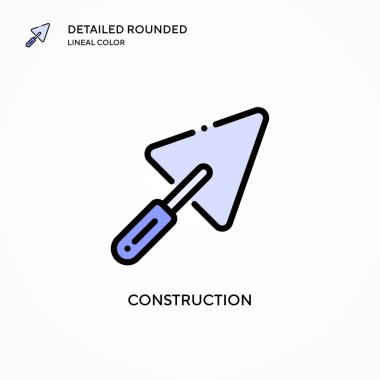 Yapım vektör simgesi. Modern vektör illüstrasyon kavramları. Düzenlemesi ve kişiselleştirmesi kolay.