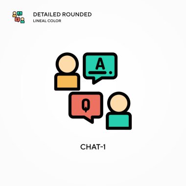 Sohbet-1 vektör simgesi. Modern vektör illüstrasyon kavramları. Düzenlemesi ve kişiselleştirmesi kolay.