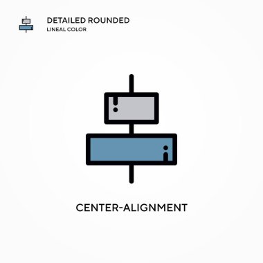 Merkezi hizalama vektör simgesi. Modern vektör illüstrasyon kavramları. Düzenlemesi ve kişiselleştirmesi kolay.
