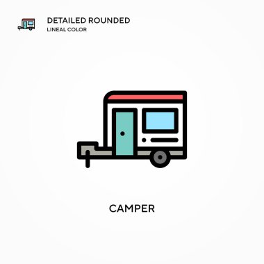 Kamp vektör simgesi. Modern vektör illüstrasyon kavramları. Düzenlemesi ve kişiselleştirmesi kolay.