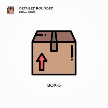 Kutu-5 vektör simgesi. Modern vektör illüstrasyon kavramları. Düzenlemesi ve kişiselleştirmesi kolay.