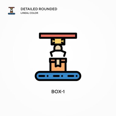 Kutu-1 vektör simgesi. Modern vektör illüstrasyon kavramları. Düzenlemesi ve kişiselleştirmesi kolay.