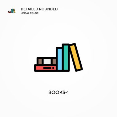 Kitap-1 vektör simgesi. Modern vektör illüstrasyon kavramları. Düzenlemesi ve kişiselleştirmesi kolay.