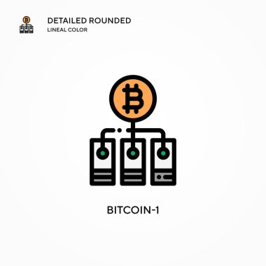 Bitcoin-1 vektör simgesi. Modern vektör illüstrasyon kavramları. Düzenlemesi ve kişiselleştirmesi kolay.
