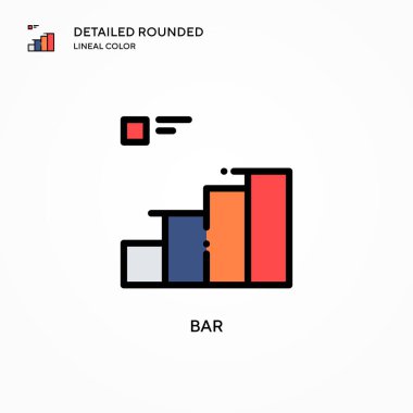 Bar vektör simgesi. Modern vektör illüstrasyon kavramları. Düzenlemesi ve kişiselleştirmesi kolay.