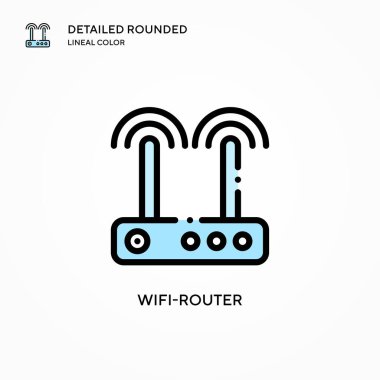 Wifi-router vektör simgesi. Modern vektör illüstrasyon kavramları. Düzenlemesi ve kişiselleştirmesi kolay.