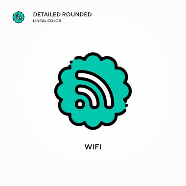 Wifi vektör simgesi. Modern vektör illüstrasyon kavramları. Düzenlemesi ve kişiselleştirmesi kolay.