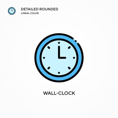 Duvar saati vektör simgesi. Modern vektör illüstrasyon kavramları. Düzenlemesi ve kişiselleştirmesi kolay.