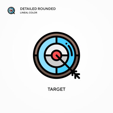 Hedef vektör simgesi. Modern vektör illüstrasyon kavramları. Düzenlemesi ve kişiselleştirmesi kolay.