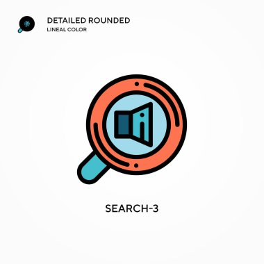Arama-3 vektör simgesi. Modern vektör illüstrasyon kavramları. Düzenlemesi ve kişiselleştirmesi kolay.