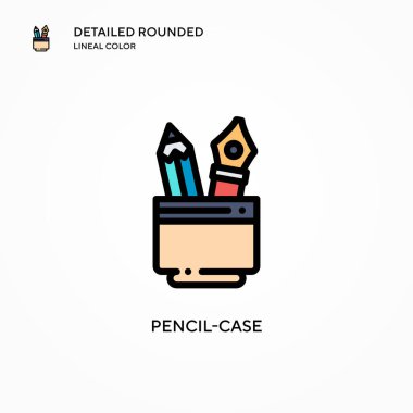 Kalem kutusu vektör simgesi. Modern vektör illüstrasyon kavramları. Düzenlemesi ve kişiselleştirmesi kolay.