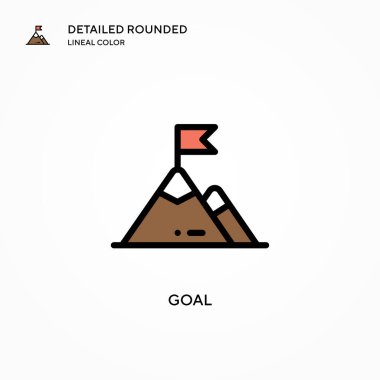 Hedef vektör simgesi. Modern vektör illüstrasyon kavramları. Düzenlemesi ve kişiselleştirmesi kolay.