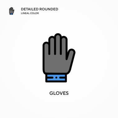 Eldiven vektör simgesi. Modern vektör illüstrasyon kavramları. Düzenlemesi ve kişiselleştirmesi kolay.