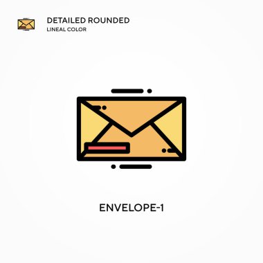 Zarf-1 vektör simgesi. Modern vektör illüstrasyon kavramları. Düzenlemesi ve kişiselleştirmesi kolay.