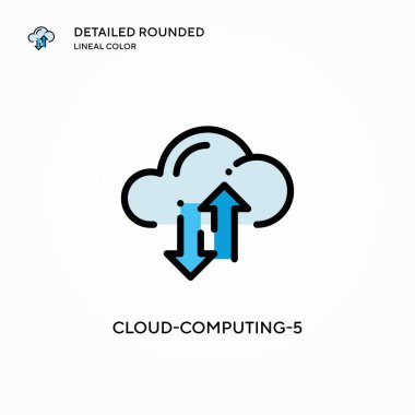 Bulut-hesaplama-5 vektör simgesi. Modern vektör illüstrasyon kavramları. Düzenlemesi ve kişiselleştirmesi kolay.