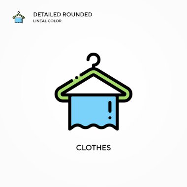 Giysi vektör simgesi. Modern vektör illüstrasyon kavramları. Düzenlemesi ve kişiselleştirmesi kolay.