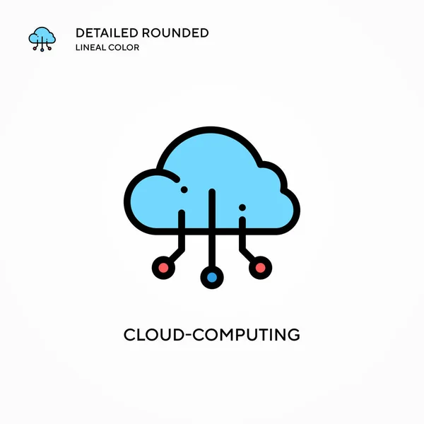 Cloud Computing Vector Icon Modern Vector Illustration Concepts Easy Edit — Stock Vector