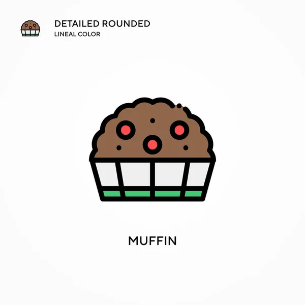 Muffin Vector Icono Conceptos Modernos Ilustración Vectorial Fácil Editar Personalizar — Archivo Imágenes Vectoriales