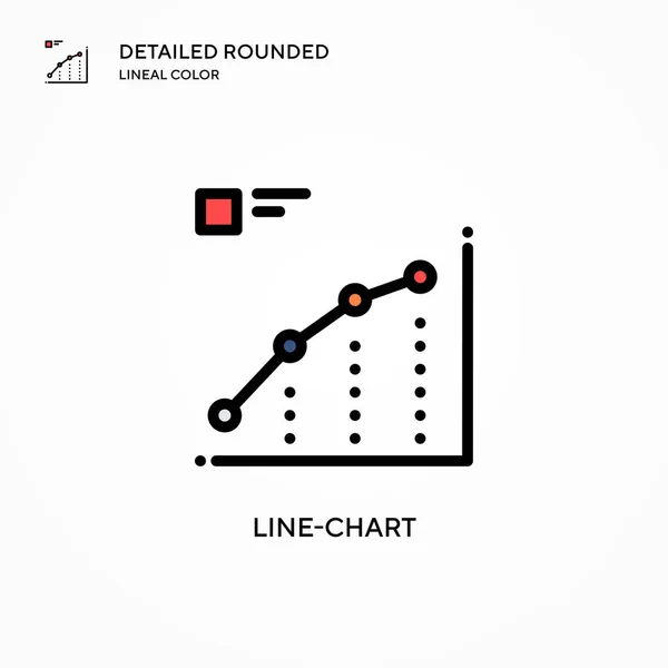 Line Chart Vector Icon Modern Vector Illustration Concepts Easy Edit — Stock Vector