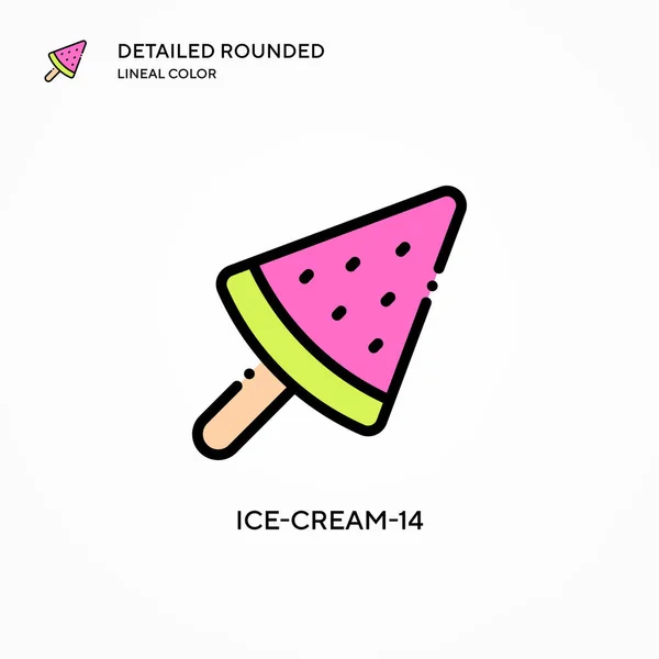 冰淇淋 14矢量图标 现代矢量图解概念 容易编辑和定制 — 图库矢量图片