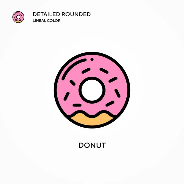 Icono Del Vector Donut Conceptos Modernos Ilustración Vectorial Fácil Editar — Archivo Imágenes Vectoriales