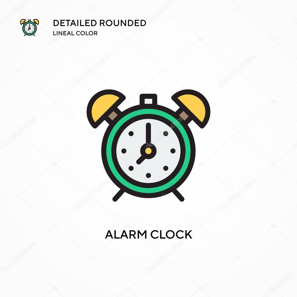 Alarm clock vector icon. Modern vector illustration concepts. Easy to edit and customize.