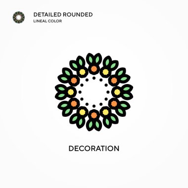 Dekorasyon vektör simgesi. Modern vektör illüstrasyon kavramları. Düzenlemesi ve kişiselleştirmesi kolay.
