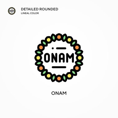 Onam vektör simgesi. Modern vektör illüstrasyon kavramları. Düzenlemesi ve kişiselleştirmesi kolay.