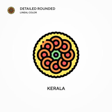 Kerala vektör simgesi. Modern vektör illüstrasyon kavramları. Düzenlemesi ve kişiselleştirmesi kolay.