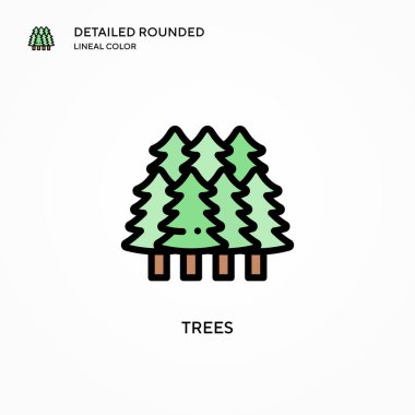 Ağaçların vektör simgesi. Modern vektör illüstrasyon kavramları. Düzenlemesi ve kişiselleştirmesi kolay.