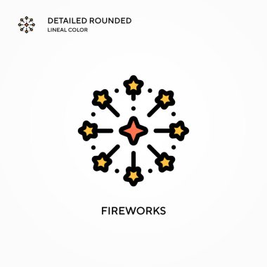 Havai fişek vektör simgesi. Modern vektör illüstrasyon kavramları. Düzenlemesi ve kişiselleştirmesi kolay.