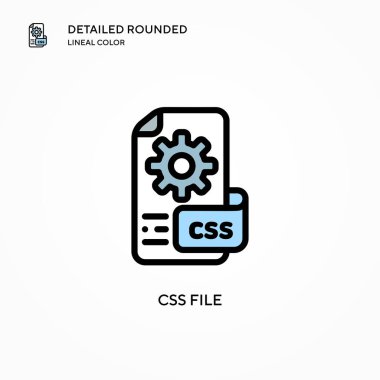 Css dosya vektör simgesi. Modern vektör illüstrasyon kavramları. Düzenlemesi ve kişiselleştirmesi kolay.