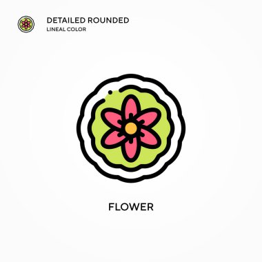 Çiçek vektör simgesi. Modern vektör illüstrasyon kavramları. Düzenlemesi ve kişiselleştirmesi kolay.