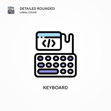 Klavye vektör simgesi. Modern vektör illüstrasyon kavramları. Düzenlemesi ve kişiselleştirmesi kolay.