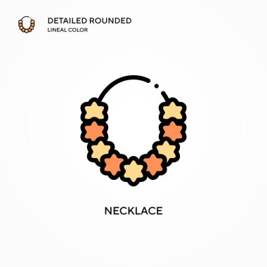 Kolye vektör simgesi. Modern vektör illüstrasyon kavramları. Düzenlemesi ve kişiselleştirmesi kolay.