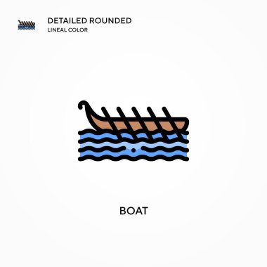 Tekne vektör simgesi. Modern vektör illüstrasyon kavramları. Düzenlemesi ve kişiselleştirmesi kolay.