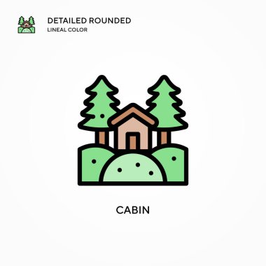 Kabin vektör simgesi. Modern vektör illüstrasyon kavramları. Düzenlemesi ve kişiselleştirmesi kolay.