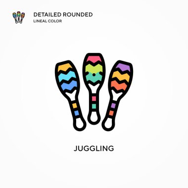 Vektör simgesi jonglörlüğü. Modern vektör illüstrasyon kavramları. Düzenlemesi ve kişiselleştirmesi kolay.