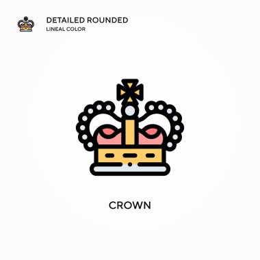 Crown vektör simgesi. Modern vektör illüstrasyon kavramları. Düzenlemesi ve kişiselleştirmesi kolay.