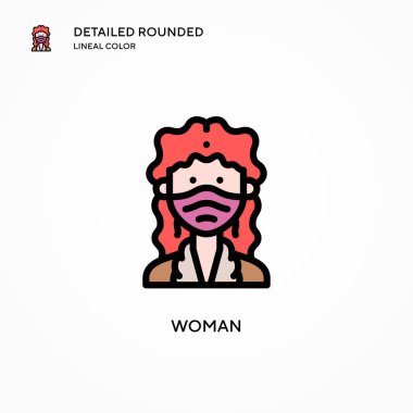 Kadın vektör simgesi. Modern vektör illüstrasyon kavramları. Düzenlemesi ve kişiselleştirmesi kolay.