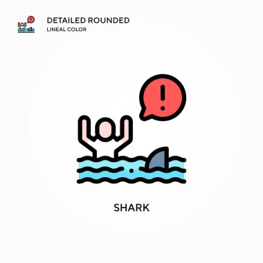 Köpekbalığı vektör simgesi. Modern vektör illüstrasyon kavramları. Düzenlemesi ve kişiselleştirmesi kolay.