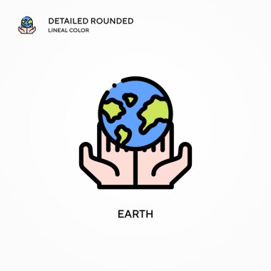 Dünya vektör simgesi. Modern vektör illüstrasyon kavramları. Düzenlemesi ve kişiselleştirmesi kolay.