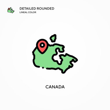 Kanada vektör simgesi. Modern vektör illüstrasyon kavramları. Düzenlemesi ve kişiselleştirmesi kolay.