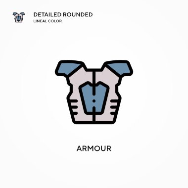 Zırh vektör simgesi. Modern vektör illüstrasyon kavramları. Düzenlemesi ve kişiselleştirmesi kolay.