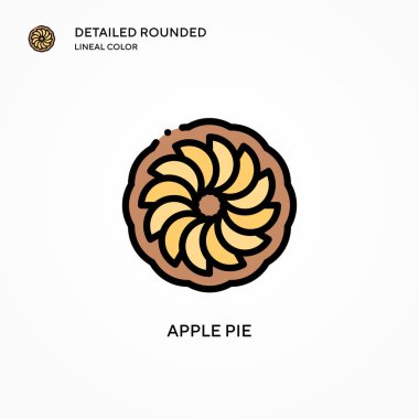 Elmalı turta ikonu. Modern vektör illüstrasyon kavramları. Düzenlemesi ve kişiselleştirmesi kolay.