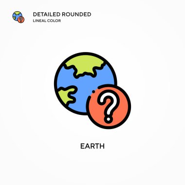 Dünya vektör simgesi. Modern vektör illüstrasyon kavramları. Düzenlemesi ve kişiselleştirmesi kolay.