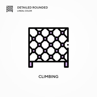 Vektör simgesine tırmanıyorum. Modern vektör illüstrasyon kavramları. Düzenlemesi ve kişiselleştirmesi kolay.