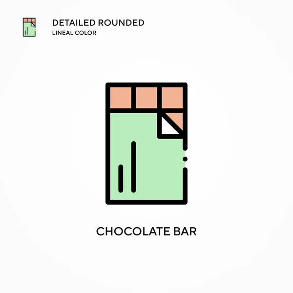 Ícone Vetor Barra Chocolate Conceitos Modernos Ilustração Vetorial Fácil Editar —  Vetores de Stock